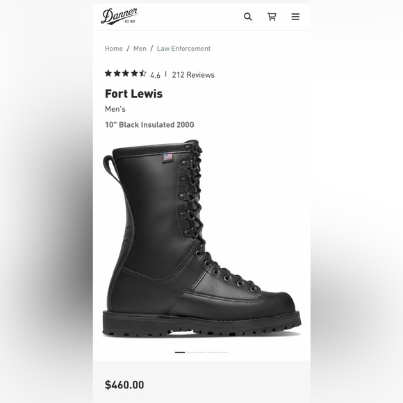 $460 Danner 🇺🇸 Fort Lewis Gore-Tex 200 10” Black Leather Combat Work Boots 10 - Picture 9 of 9